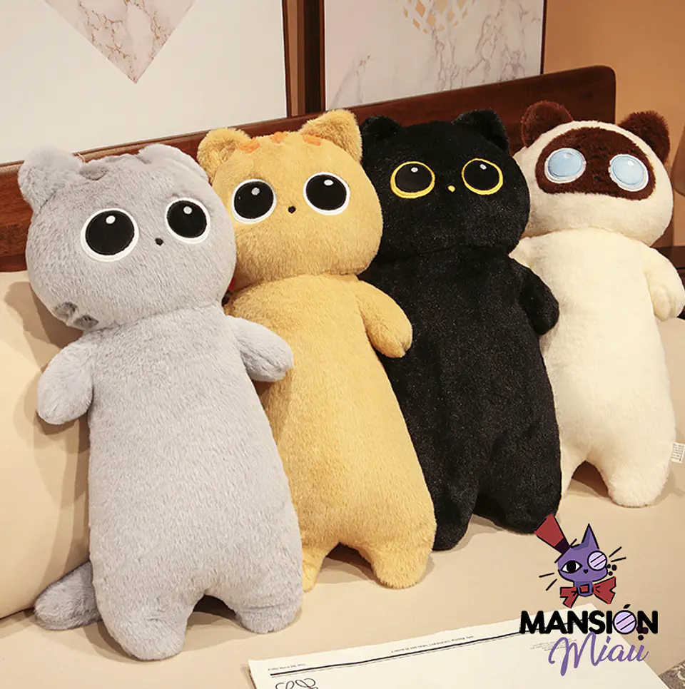 PELUCHE TIPO COJÍN GATO ALARGADO 45CM 1