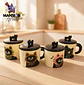 TAZA DE CERAMICA GATO NEGRO CON TAPA  - Miniatura 1