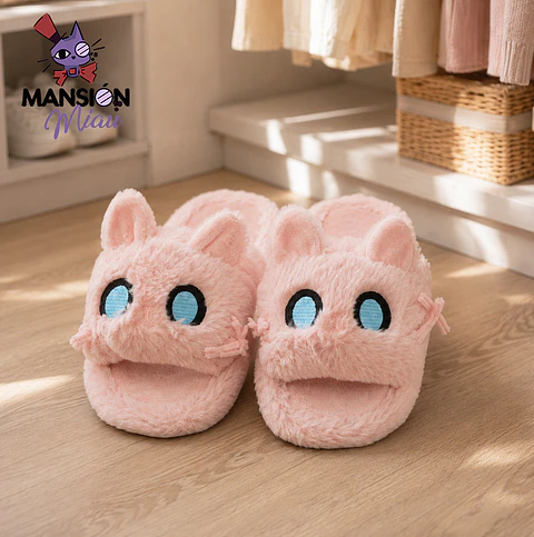 PANTUFLA DE FELPA ABIERTA CARA DE GATITO 