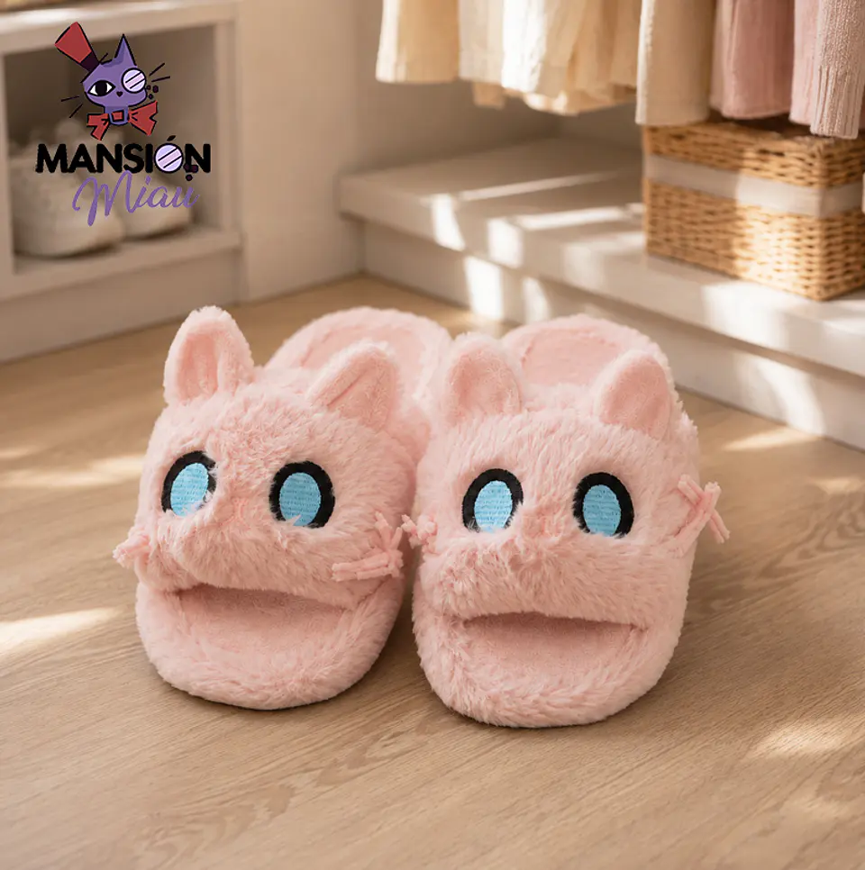 PANTUFLA DE FELPA ABIERTA CARA DE GATITO  2