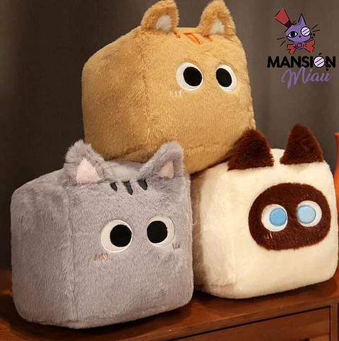 PELUCHE TIPO ALMOHADA GATO CUADRADO 30CM 
