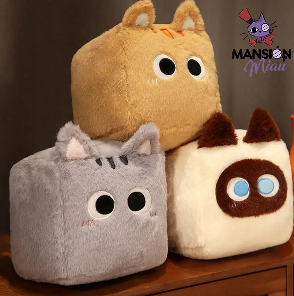 PELUCHE TIPO ALMOHADA GATO CUADRADO 30CM  1