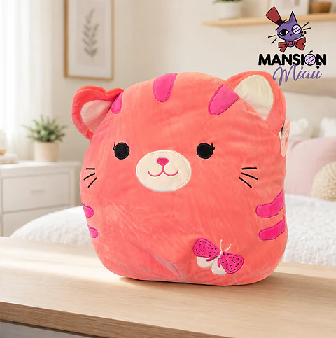 PELUCHE COJIN GATO ROSADO