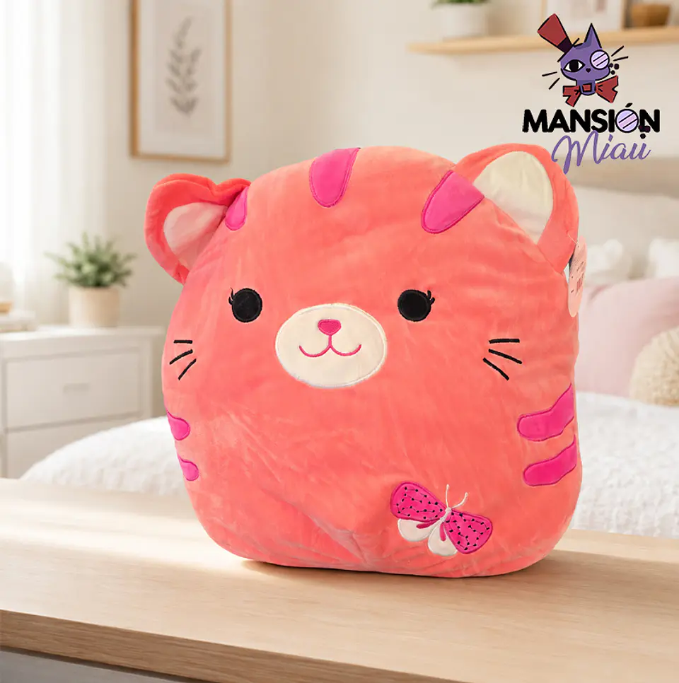 PELUCHE COJIN GATO ROSADO 1