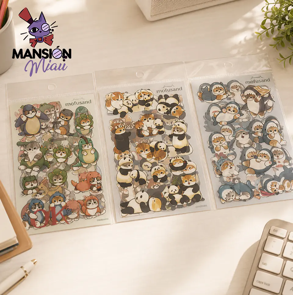 SOBRE DE STICKERS GATO MOFUSAND 1