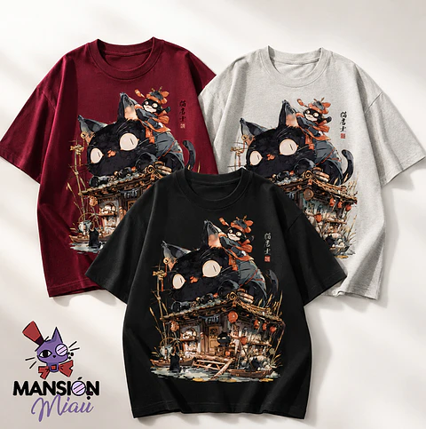 POLERA GATO SOBRE CASA 
