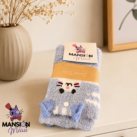 CALCETINES DE FELPA CARITA DE GATO 
