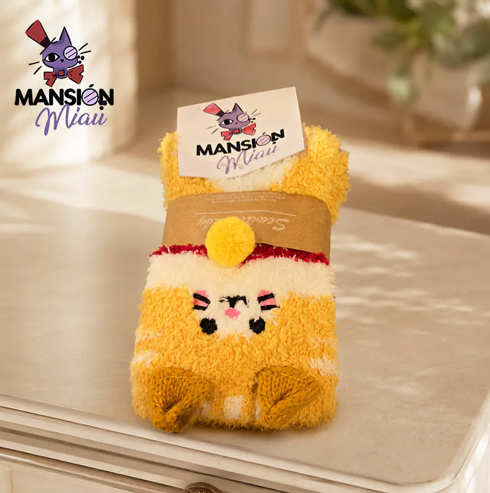 CALCETINES DE FELPA CARITA DE GATO  3