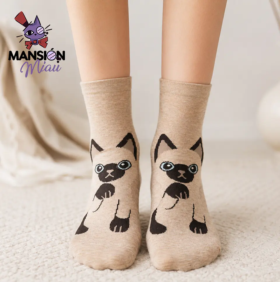 CALCETINES QUARTER KAWAII GATO  4