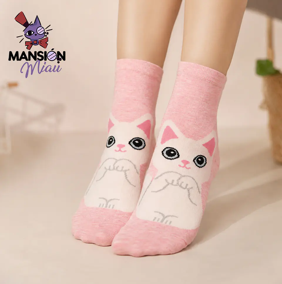 CALCETINES QUARTER KAWAII GATO  5