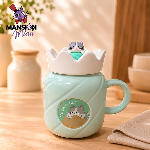 TAZA CON TAPA DE CORONA + REVOLVEDOR 