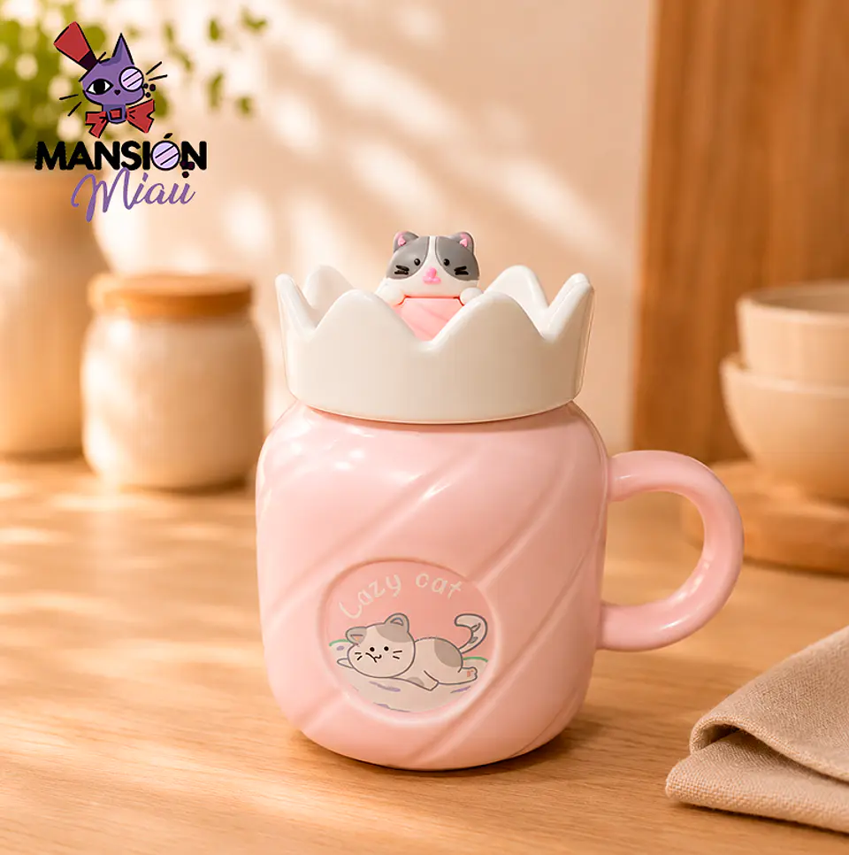TAZA CON TAPA DE CORONA + REVOLVEDOR  3