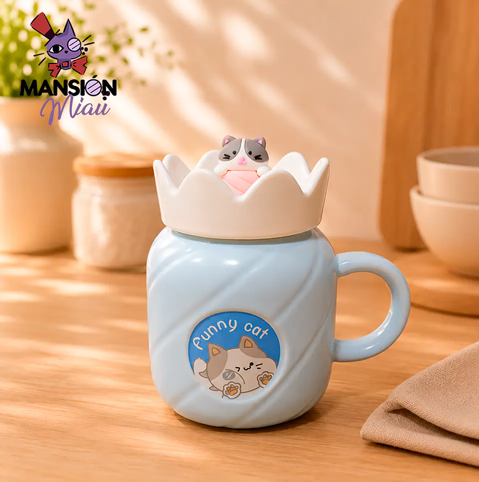 TAZA CON TAPA DE CORONA + REVOLVEDOR  5