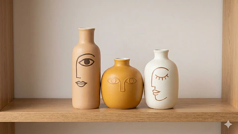 Set de Jarrones "Faces of Art" – Expresión y Diseño Vanguardista