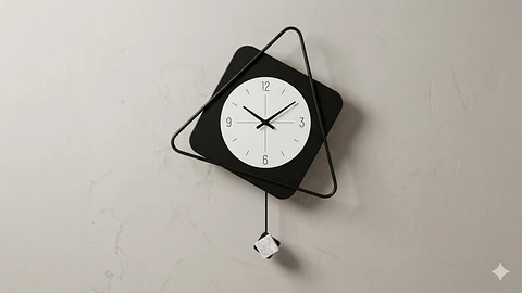 Reloj de Pared "Geométric Balance" – Diseño de Vanguardia con Péndulo