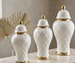 Trio de ánforas: Elegancia Orgánica en Marmolina - Miniatura 3