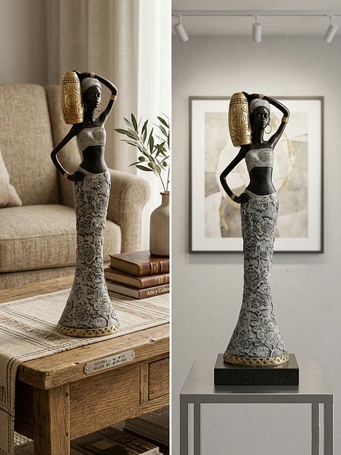 Elegancia Ancestral - Estatuilla "Portadora de Abundancia"
