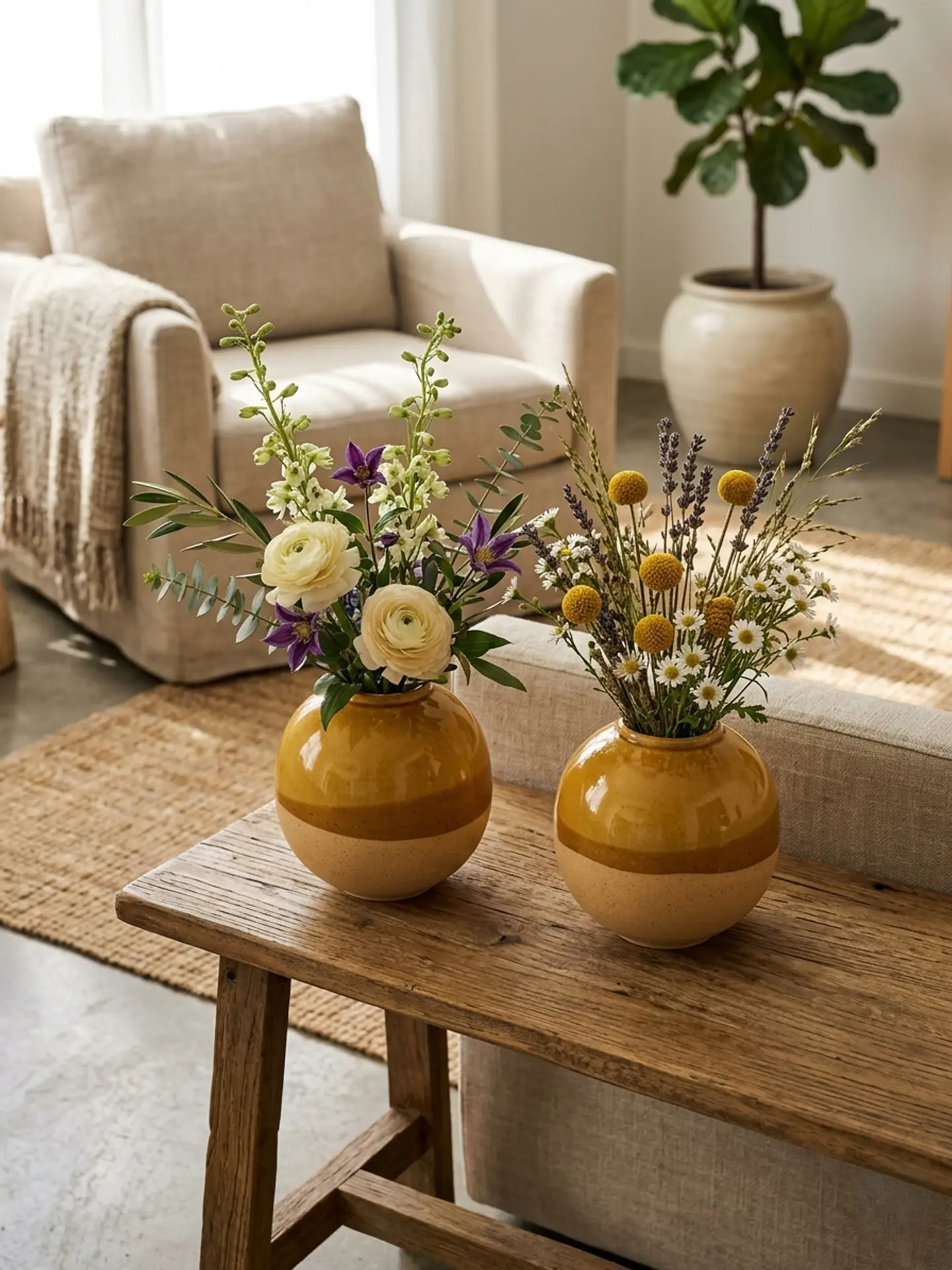 Set de Jarrones Esféricos Mantra – Naturaleza y Luz en tu Hogar 1