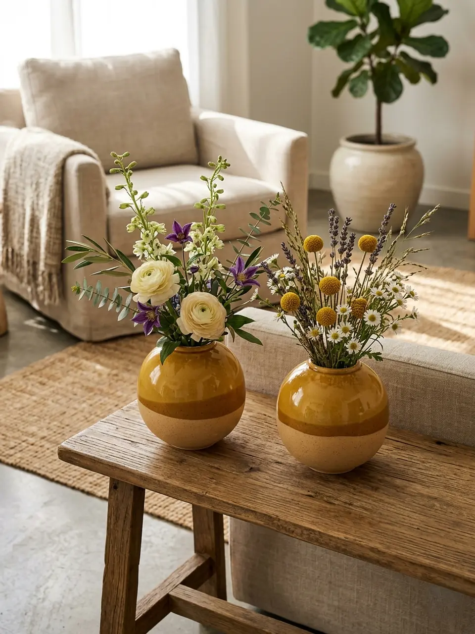 Set de Jarrones Esféricos Mantra – Naturaleza y Luz en tu Hogar 1