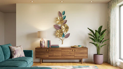 Aplique Mural "Violet Bouquet" – Elegancia Botánica y Contraste Cromático