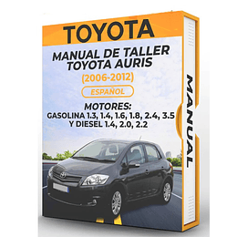 Manual de Taller Toyota Auris ( 2006, 2007, 2008, 2009, 2010, 2011, 2012)GASOLINA 1.3, 1.4, 1.6, 1.8, 2.4, 3.5 Y DIESEL 1.4, 2.0, 2.2 Español 