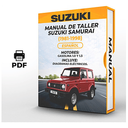 Manual de Taller Suzuki Samurai ( 1981, 1982, 1983, 1984, 1985, 1986,  1987, 1988, 1989, 1990, 1991, 1992, 1993, 1994, 1995, 1996, 1997, 1998) Español