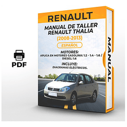 Manual de Taller Renault Thalia (2008, 2009, 2010, 2011, 2012, 2013) GASOLINA: 1.2 - 1.4 - 1.6 / DIESEL: 1.6Español