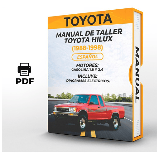 Manual de Taller Toyota Hilux (1988, 1989, 1990, 1991, 1992, 1993, 1994, 1995,  1996, 1997, 1998)  GASOLINA 1.8 Y 2.4 Español