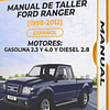 Manual de Taller Ford Ranger (1998, 1999, 2000, 2001, 2002, 2003, 2004, 2005, 2006, 2007, 2008, 2009, 2010, 2011, 2012) GASOLINA 2.3 y 4.0 y DIESEL 2.8 Español 1