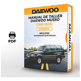 Manual de Taller Daewoo Musso ( 1993, 1994, 1995, 1996, 1997, 1998, 1999, 2000, 2001, 2002, 2003, 2004, 2005) Español***