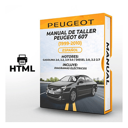 Manual de Taller Peugeot 607 (1999, 2000, 2001, 2002, 2003, 2004, 2005, 2006, 2007, 2008, 2009, 2010)  GASOLINA 2.0, 2.2, 2.9 3.0 / DIESEL 2.0, 2.2 2.7 Español