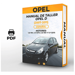 Manual de Taller Opel D (2007, 2008, 2009, 2010, 2011) Español***