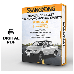 Manual de Taller Ssangyong Actyon Sports (2005, 2006, 2007, 2008, 2009, 2010, 2011, 2012) 