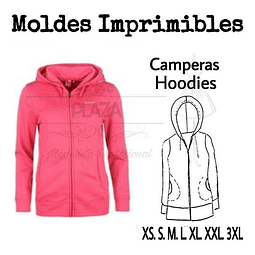 Moldes Patrones Imprimibles Campera Con Bolsillos Xs A 3xl