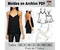 Moldes Patrones Imprimibles Musculosa Bretel Evasé Xs Al 3xl