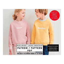 Molde De Costura, Patron Sweter Ranglan Niños , Imprimible