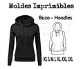 Moldes Patrones Imprimibles Buzo Hoodie Bolsillos  Xs Al 3xl