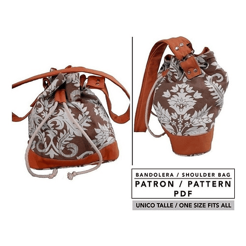 Molde De Costura, Patron Cartera Bandolera , Imprimible Pdf