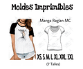 Moldes Patrones Imprimibles Polera Raglan Mc Diy  Xs Al 3xl