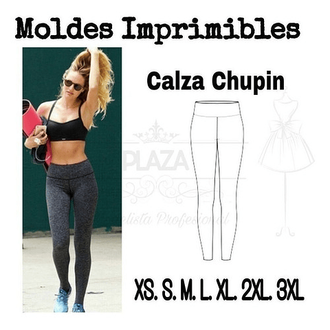 Moldes Patrones Imprimibles De Ropa Calza Chupin Xs Al 3xl