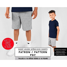 Molde De Costura, Patron Short Joggers Nene , Imprimible