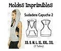 Moldes Patrones Imprimibles Sudadera V Capucha Xs Al 3xl