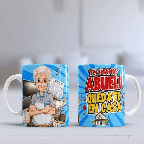 Kit Diseños Plantillas Tazas Abuelas Abuelos Sublimación