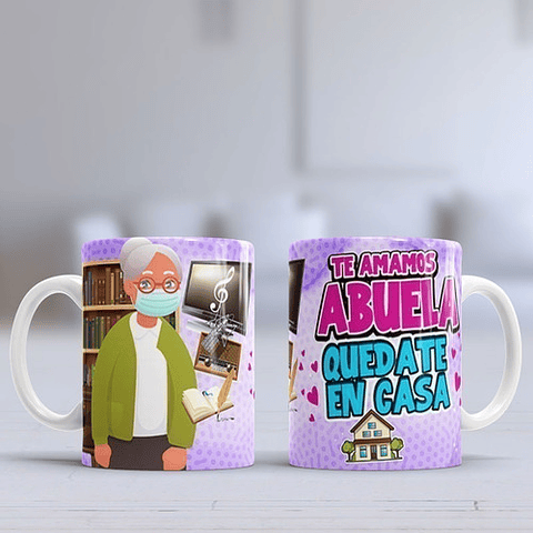 Kit Diseños Plantillas Tazas Abuelas Abuelos Sublimación