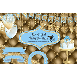 Papeles Cliparts Imagenes Png Cumple Globos Celestes Dorados