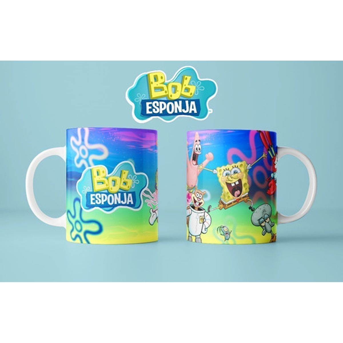 Kit Diseños Plantillas Tazas Bob Esponja Sublimación M4