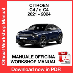 Citroen C4 e-C4 (2021, 2022, 2023, 2024) (ITA) Workshop Repair Manual Download PDF