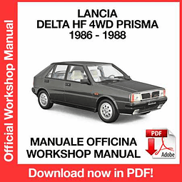 Lancia Delta HF 4WD Prisma (1986, 1987, 1988) (EN) Workshop Repair Manual Download PDF