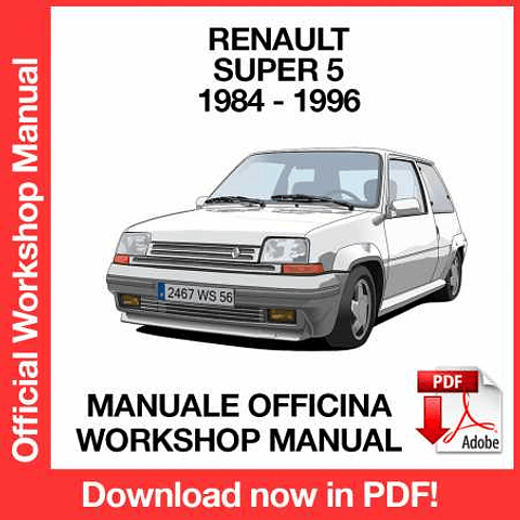 Renault Super 5 (1984, 1985, 1986, 1987, 1988, 1989) (EN) Workshop Repair Manual Download PDF