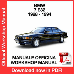 BMW 7 Series E32 (1988, 1989, 1990, 1991, 1992, 1993, 1994) (EN) Workshop Repair Manual Download PDF